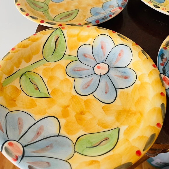 Four hand-painted ceramic oval plates by Gibson, Vintage Sunshine Pattern plates - Picture 5 of 9